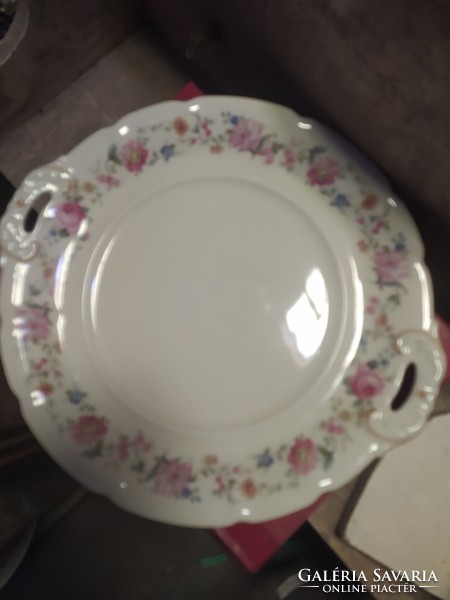 Porcelain serving bowl with handles, centerpiece