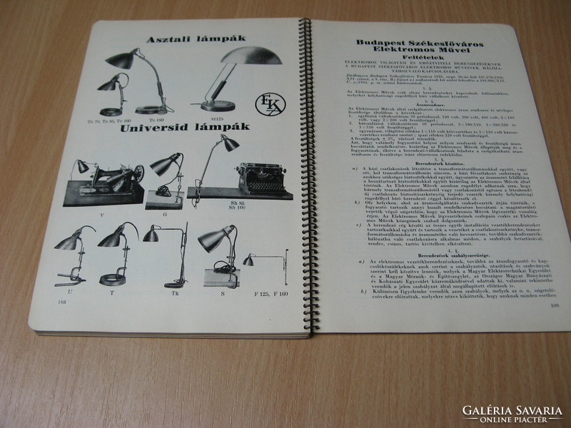 Engel Károly Pincétől...padlásig villamos szerelvények és készülékek katalógus árjegyzék 1938