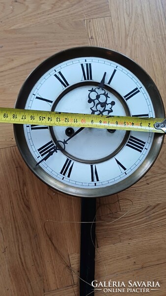Antik Gustav Becker 2 súlyós fali óra szerkezet súly inga.Ónèmet. Biedermeier.