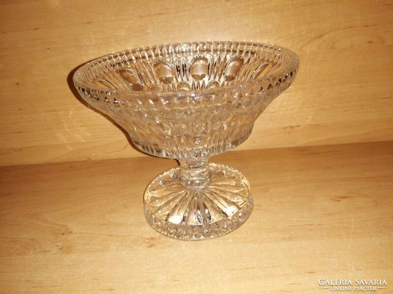 Thick glass serving bowl with base - 13 cm high (6/p)
