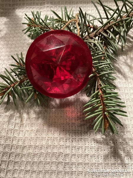 Old interesting red plastic Christmas tree decorations