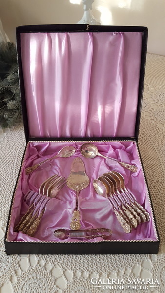 Silver-plated rose cake cutlery set