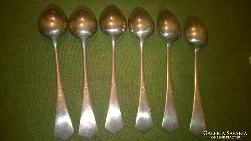 Antique silver-plated and gold-plated teaspoon 6 hacker and tsa 14.7 cm