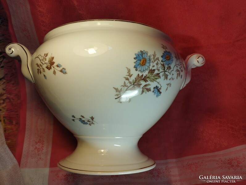 Gyönyörű antik porcelán nagy méretű kínáló, asztalközép, kaspó