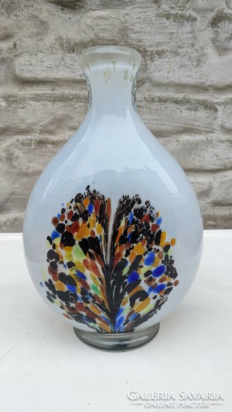 Russian painted glass vase