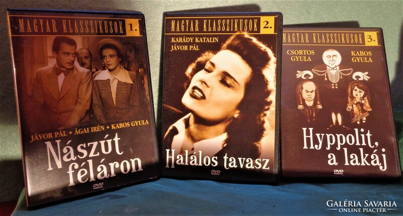 Magyar Klasszikusok - 10 db után nyomott fekete fehér film DVD lemezeken.Akollekció egyben eladó.