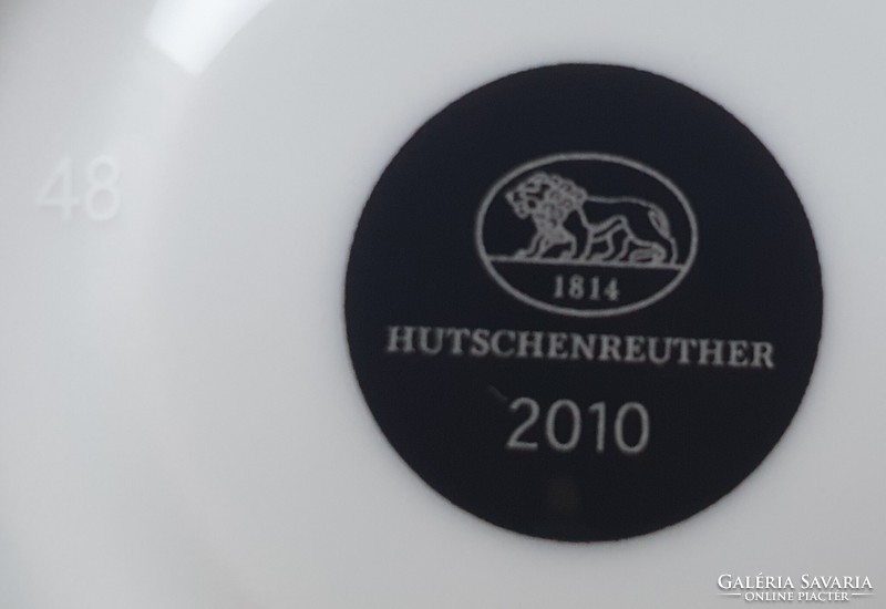 Hutschenreuther német porcelán karácsonyi kávés szett díszdobozban fémdoboz csésze csészealj 2010