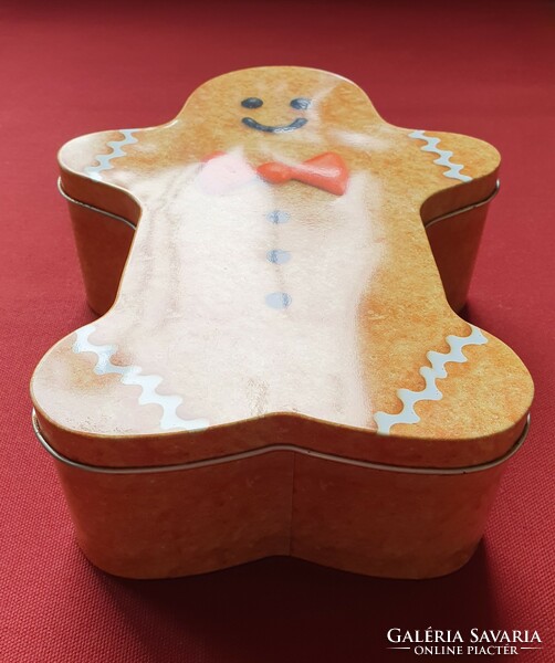 Mézeskalács mézi figura alakú karácsonyi fémdoboz süteményes pléh doboz