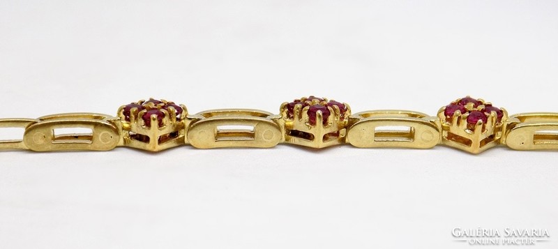 Gold bracelet with ruby stones (zal-au111825)