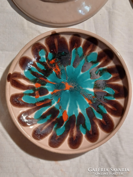 RETRO IPARMŰVÉSZETI MÁZAS KERÁMIA FALITÁNYÉROK 4-ES SOROZAT-JELZETT