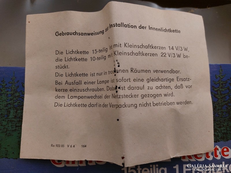 Retro karácsonyfa égősor régi fényfüzér izzósor