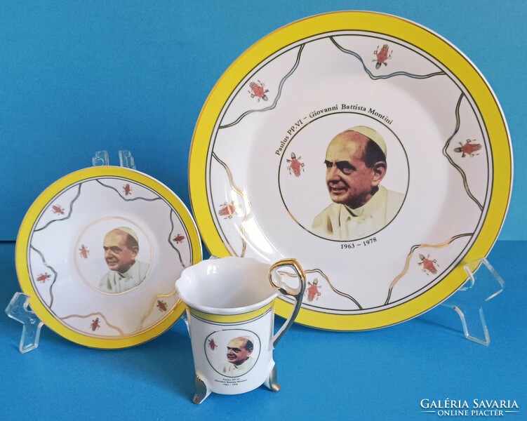 Vi. Pope Pál porcelain breakfast set cake plate