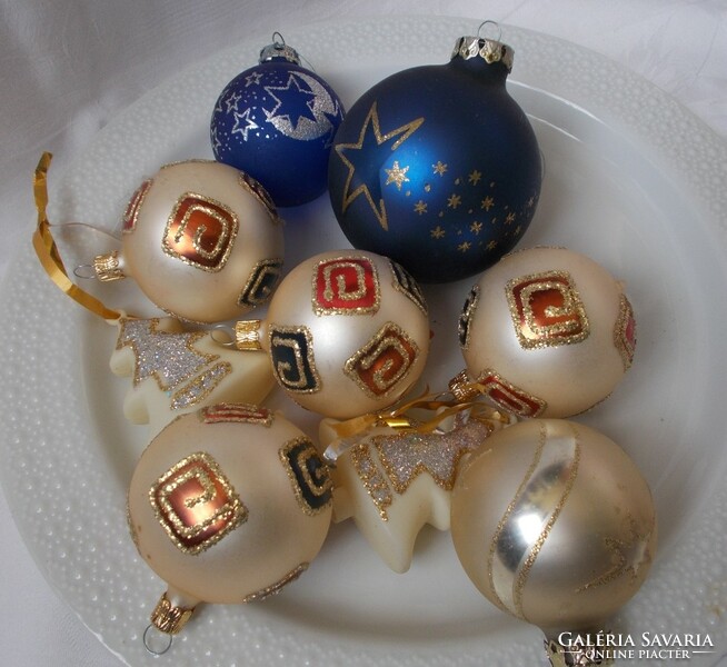 Üveg gömb karácsonyi dísz,fenyőfa alakú karácsonyfadísz,fenyődísz 9db