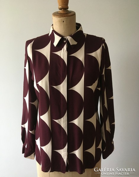 Jasper conran for debenhams new abstract pattern long sleeve shirt, blouse - size: uk10, eu38, m