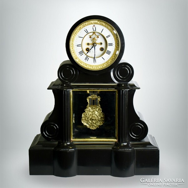 French oven, polished glass mantel clock