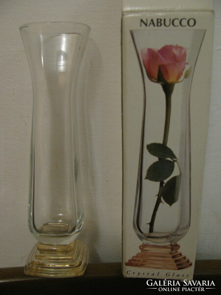 Elegant Italian glass flower vase /classic bormioli rocco/ 19.5 cm