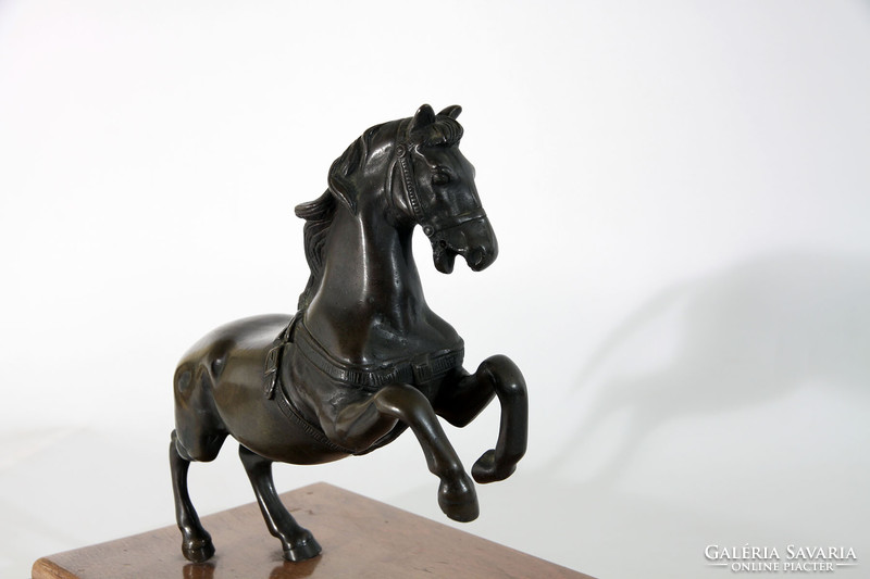 Prancing horse bronze statue 25x21cm | equestrian horse racing race horse