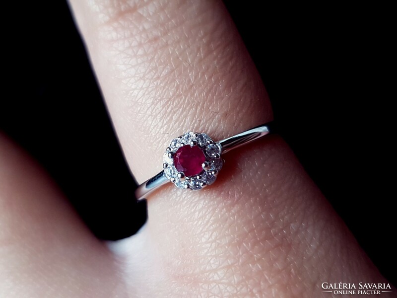 A beautiful silver ring with a ruby stone