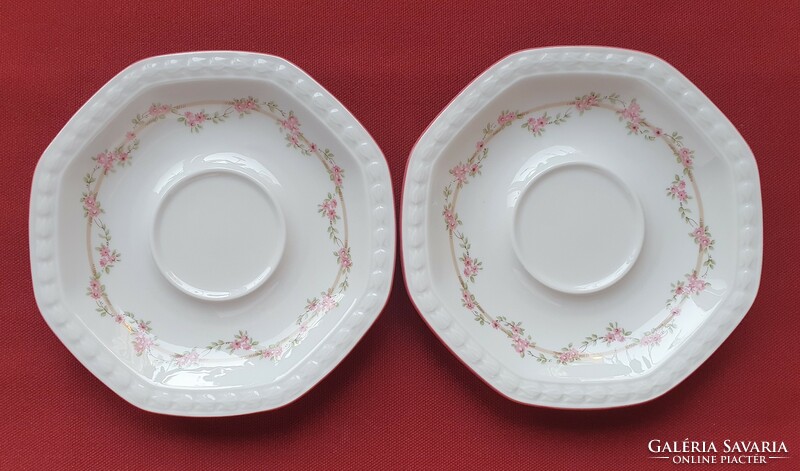 2db Seltmann Weiden Bavaria német porcelán csészealj kistányér tányér virág mintával
