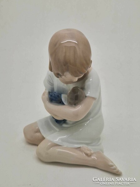 Royal Copenhagen porcelain girl with doll 13cm 1938