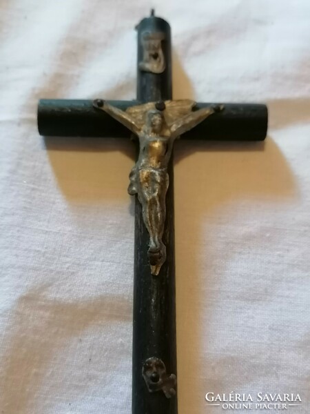 Antique, wall-hanging cross, crucifix from the early 1900s,