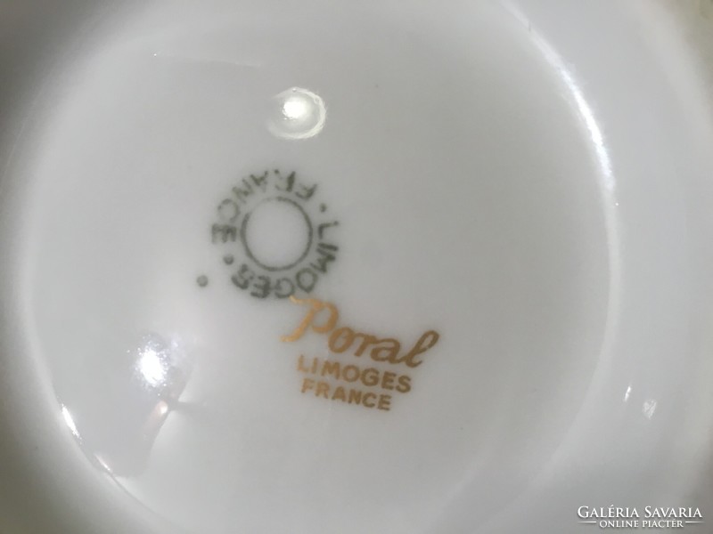 Poral Limoges French porcelain, rarity, white-gold edge,