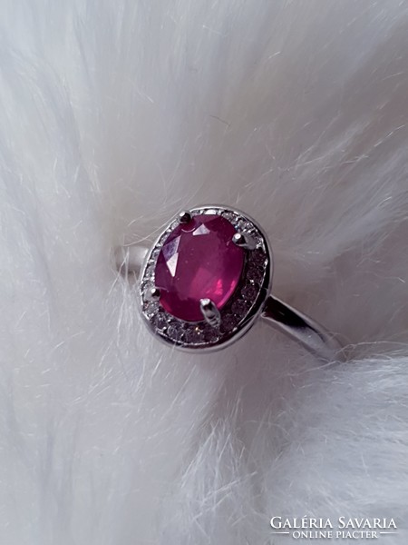 A beautiful silver ring with a Madagascar ruby stone