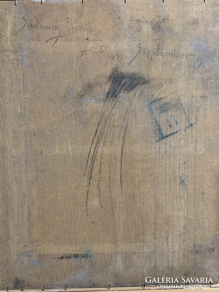 Szantrucsek Jenő jelzéssel olaj, vászon festmény, 58 x 48 cm-es