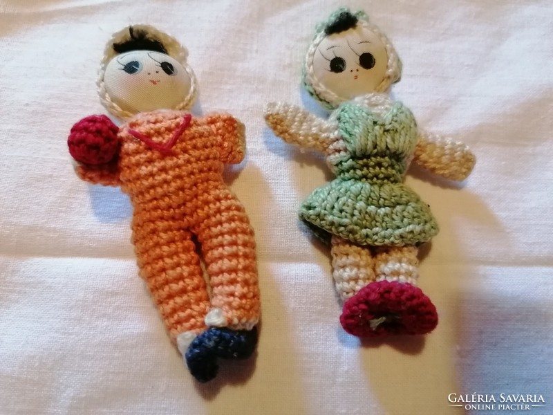 Hand-crocheted, handmade dolls for a dollhouse 7.
