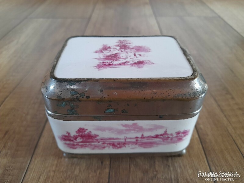 Antique earthenware box
