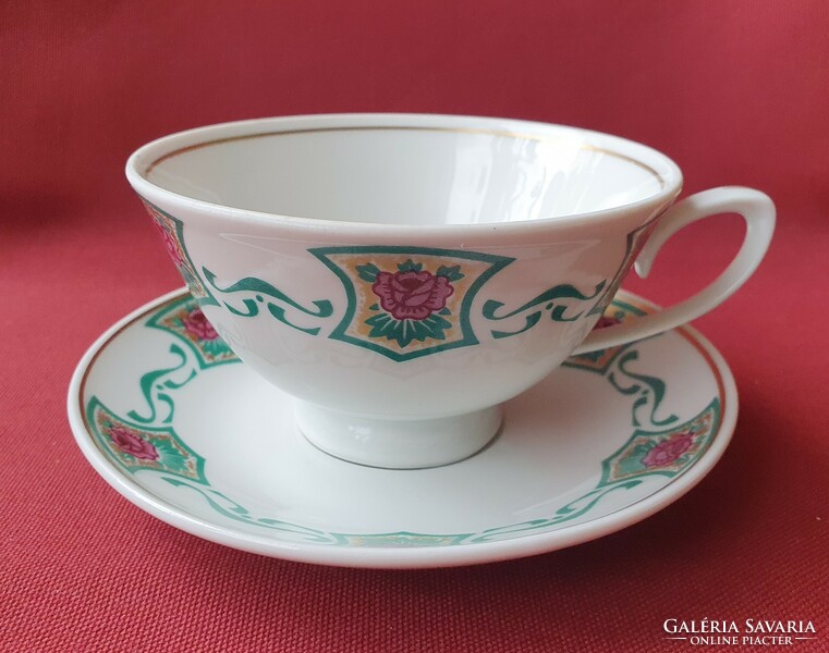 Cp lettin German porcelain coffee tea set cup saucer plate with rose pattern