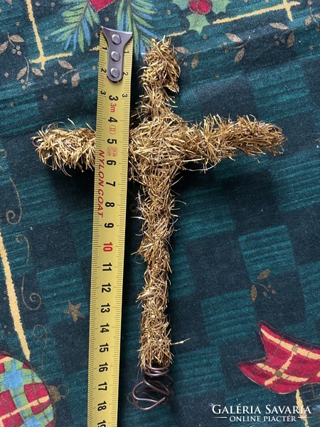 Antique gold cross Christmas tree top decoration