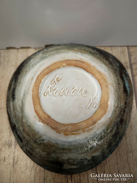 K. Kende Judit painted-glazed ceramic bowl