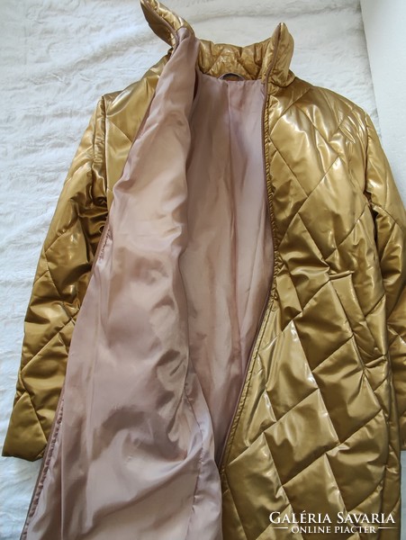 Arany színű olasz hosszú puffer / kabát 40-es méret