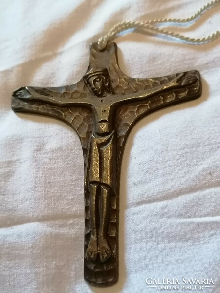 Bronze wall-hanging cross, crucifix
