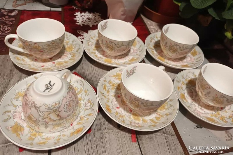 Beautiful 6-person Pengdong porcelain tea/coffee set