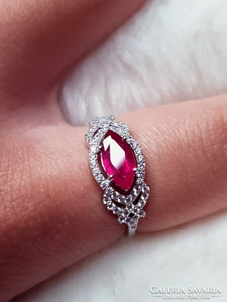 A beautiful silver ring with a ruby stone