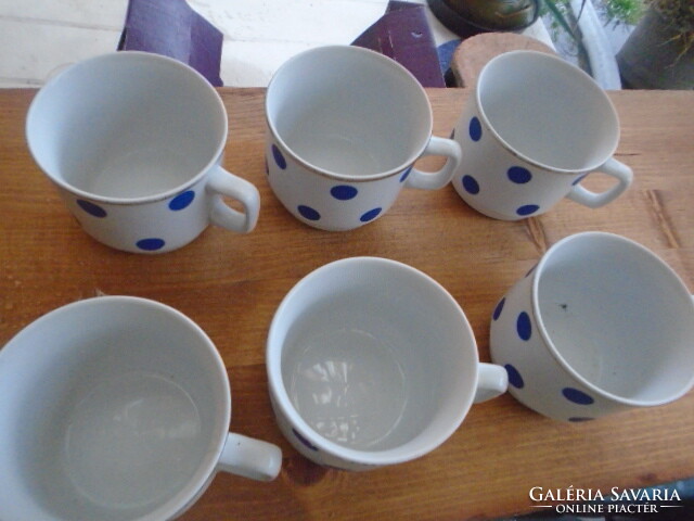 Régi Zsolnay porcelán bögre 6 db retro püttyös teás csésze készlet