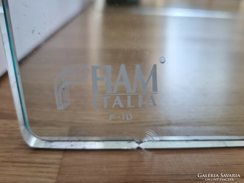 Rare vintage fiam italia glass table with rotating top