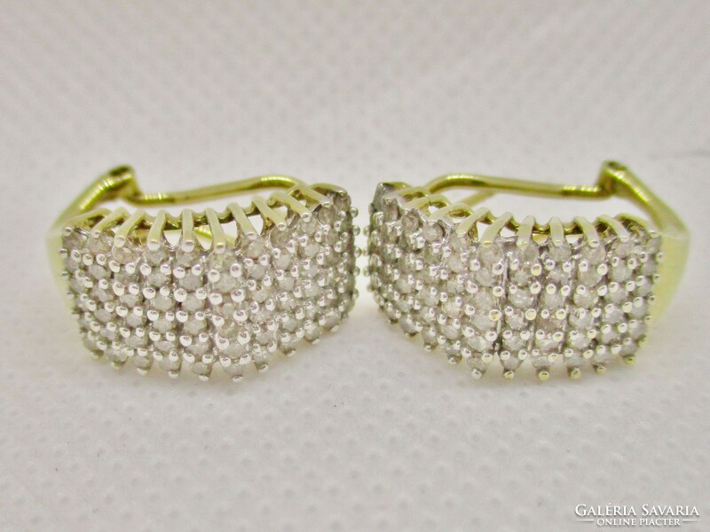 Beautiful old 9kt gold earrings with diamonds 1.188ct