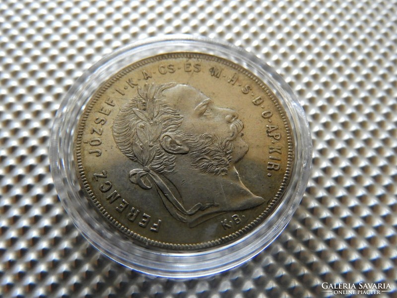 1878 KB Körmöcbánya ezüst 1 Ft forint KAPSZULÁBAN . Peremirat olvasható: FJ felül (08JT108)