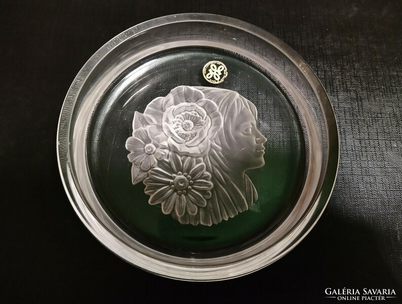 Hoya - japán ólomkristály hamutartó art nouveau stílusban