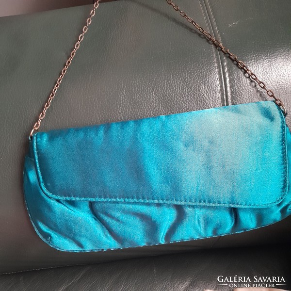 Vintage türkiz szatén kézi táska szinházi táska