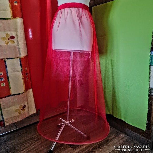 ESKÜVŐ ASZ01C - 1 körös rugalmas piros menyasszonyi alsószoknya, abroncs, lépéskönnyítő