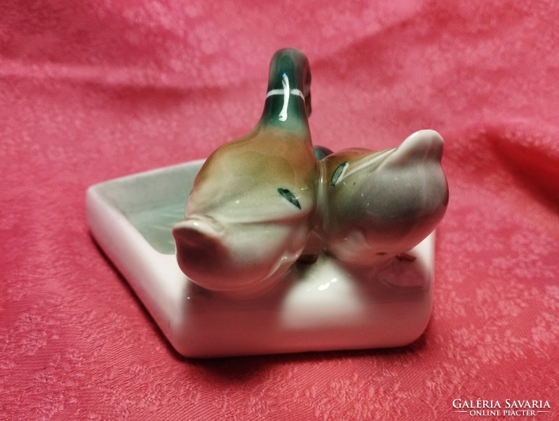 Beautiful porcelain wild duck pair nipp, jewelry holder