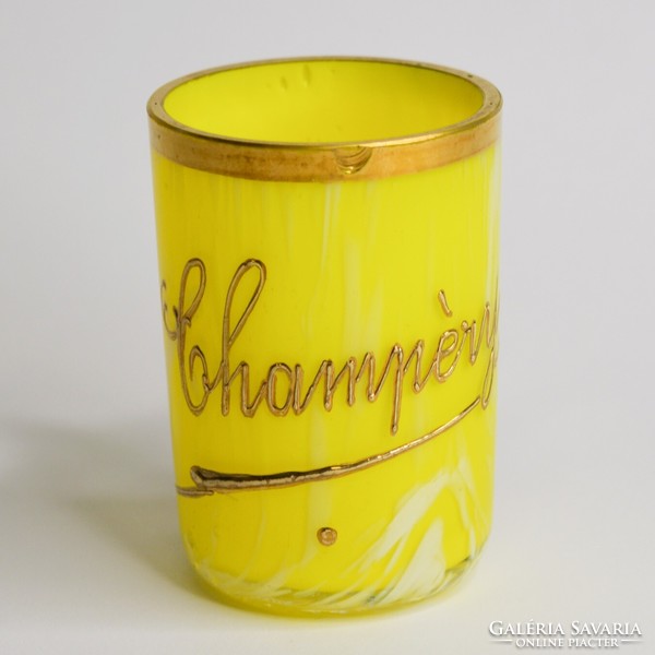 Bohemia yellow and white commemorative cup