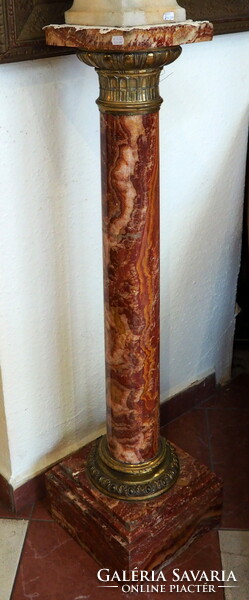 Marble pedestal with copper decoration