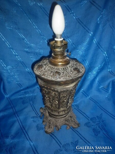 Antik fém asztali elektromos lámpa