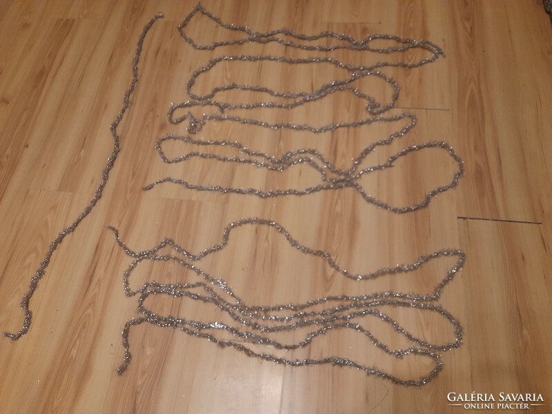 Retro Christmas silver garland approx. 14 meters