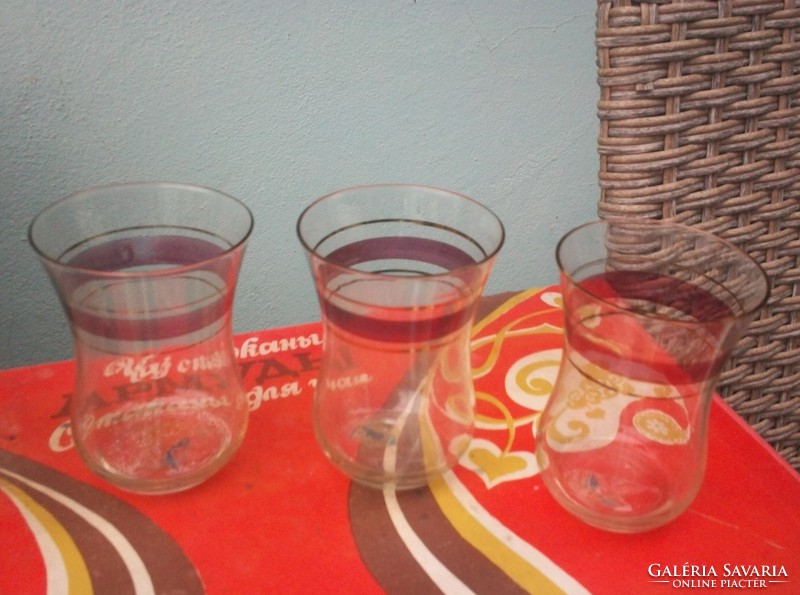 Russian vintage glass tea set